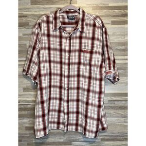 Vintage Southpole  Mens XL Red White Black Plaid Button Up Short Sleeve #183